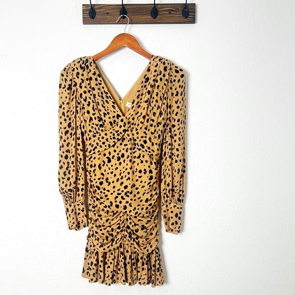 Nicholas Gathered Frill Dress In Amber Multi - Picture 2 of 11